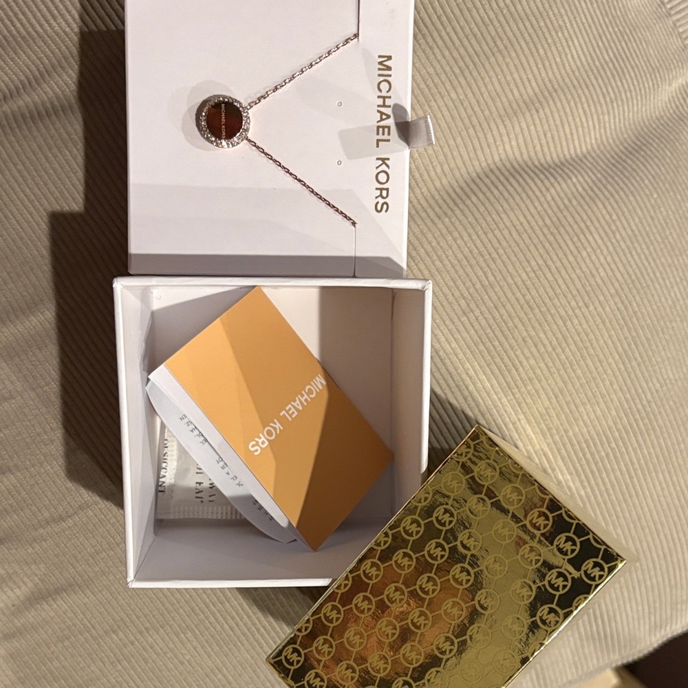 Michael Kors Rose Gold Circle Necklace - Picture 6 of 7